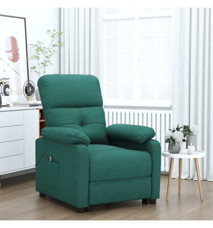 Fauteuil inclinable électrique Vert foncé Tissu | Mobilier & Déco