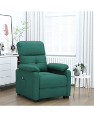 Fauteuil inclinable électrique Vert foncé Tissu | Mobilier & Déco