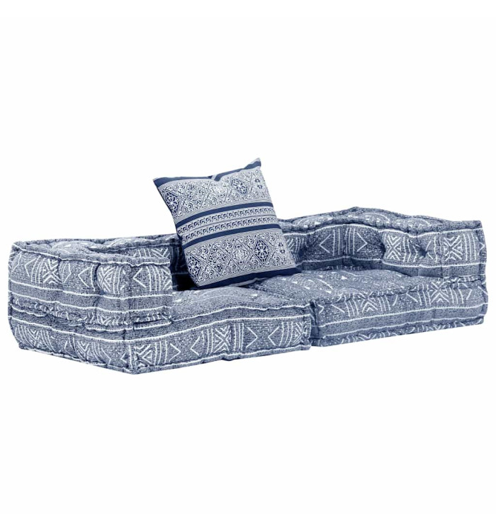 Pouf modulaire à 2 places Indigo Tissu | Mobilier & Déco