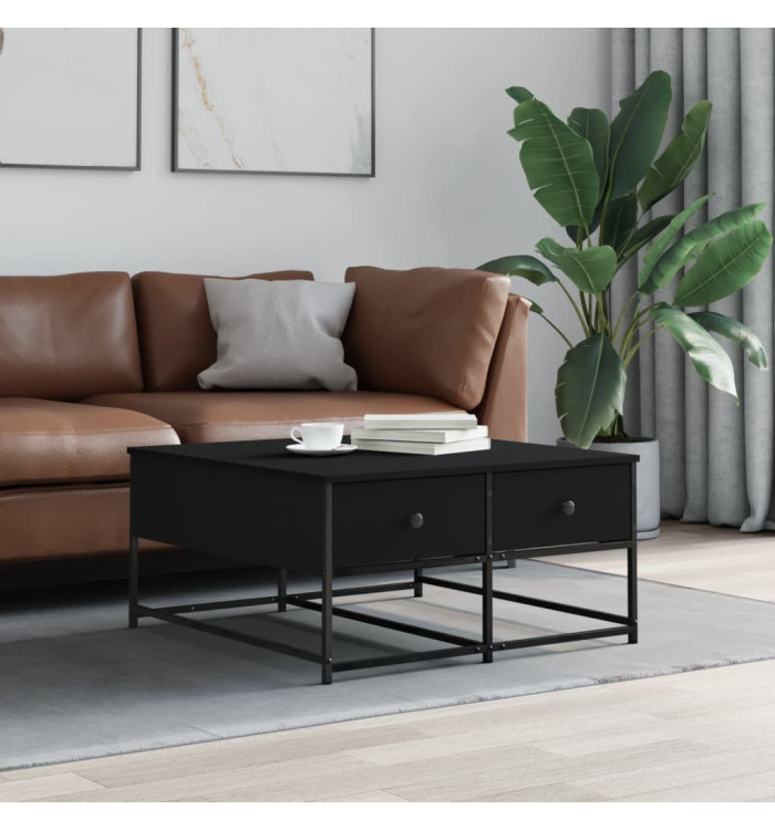 Table basse noir 80x80x40 cm bois d'ingénierie | Mobilier & Déco
