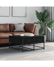 Table basse noir 80x80x40 cm bois d'ingénierie | Mobilier & Déco