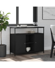 Buffet noir 100x35x80 cm bois d'ingénierie | Mobilier & Déco
