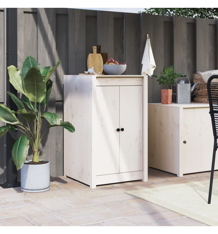 Portes de cuisine d'extérieur blanc 50x9x82 cm bois pin massif | Mobilier & Déco