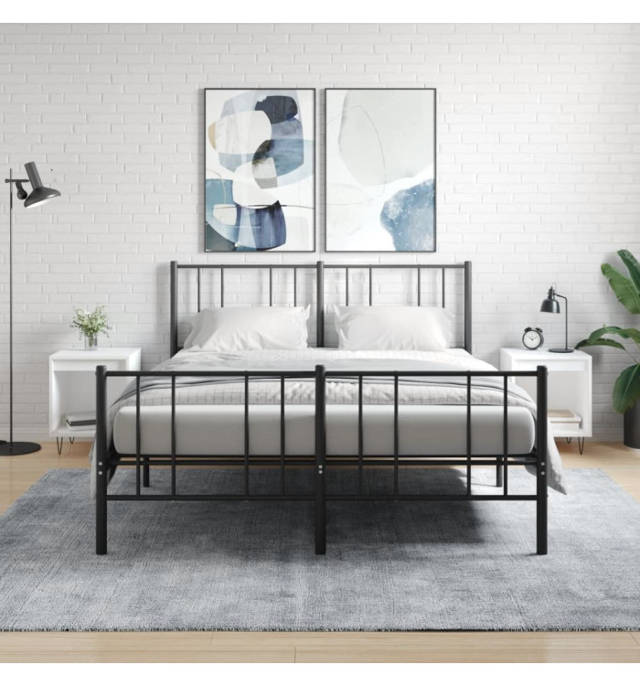 Tables de chevet 2 pcs blanc 40x35x50 cm bois d’ingénierie | Mobilier & Déco