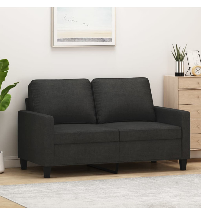Canapé à 2 places Noir 120 cm Tissu | Mobilier & Déco