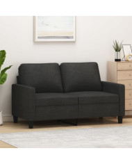 Canapé à 2 places Noir 120 cm Tissu | Mobilier & Déco