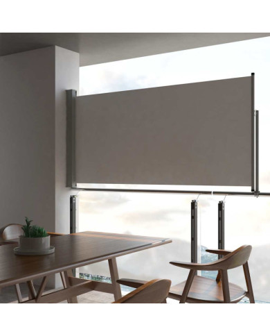 Auvent latéral rétractable de patio 120 x 300 cm Gris | Mobilier & Déco