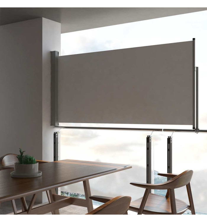 Auvent latéral rétractable de patio 120 x 300 cm Gris | Mobilier & Déco