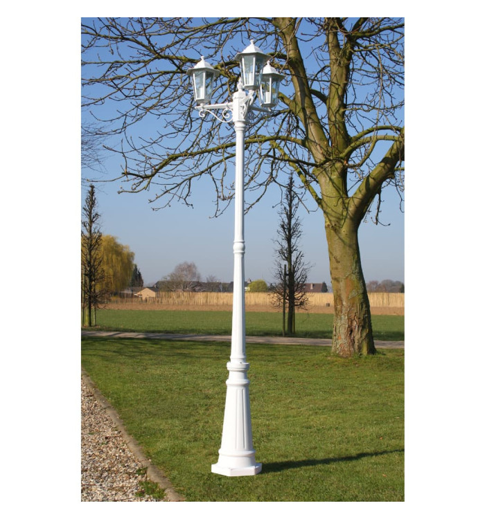Lampadaire de jardin 3 bras 215 cm Blanc Aluminium | Mobilier & Déco