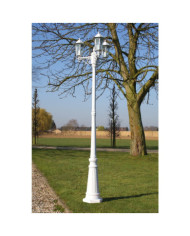 Lampadaire de jardin 3 bras 215 cm Blanc Aluminium | Mobilier & Déco