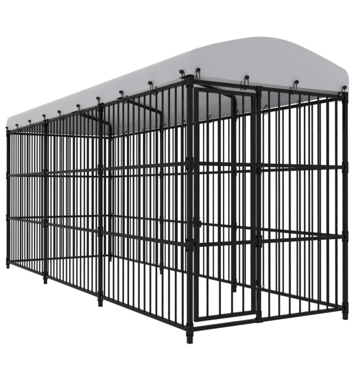 Chenil d'extérieur avec toit pour chiens 450x150x210 cm | Mobilier & Déco