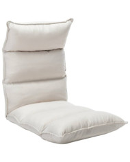 Chaise pliable de sol Crème Tissu | Mobilier & Déco