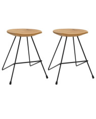 Tabourets lot de 2 bois de teck massif | Mobilier & Déco