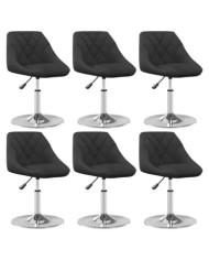 Chaises pivotantes à manger lot de 6 Noir Velours | Mobilier & Déco