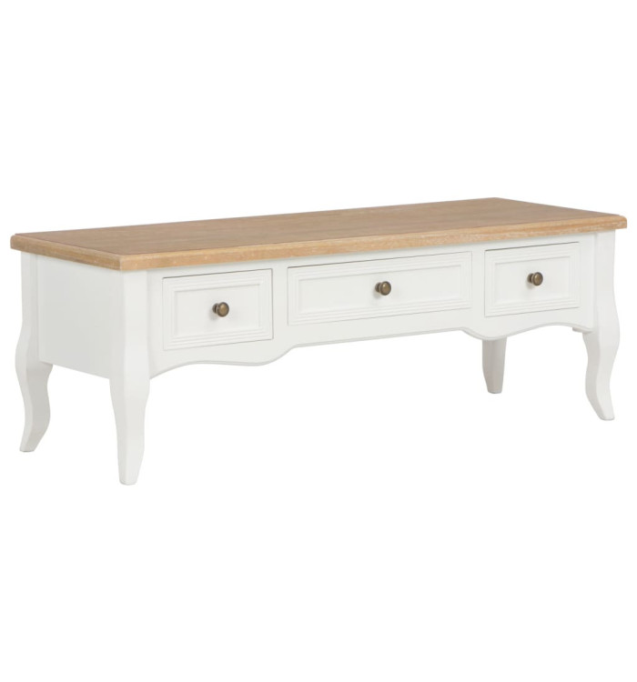 Meuble TV blanc 100x35x35 cm bois | Mobilier & Déco