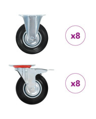 16 pcs Roulettes 125 mm | Mobilier & Déco