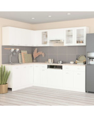 Ensemble de meubles de cuisine 11 pcs Blanc Aggloméré | Mobilier & Déco