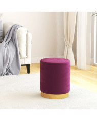 Tabouret de rangement rond Violet Velours | Mobilier & Déco