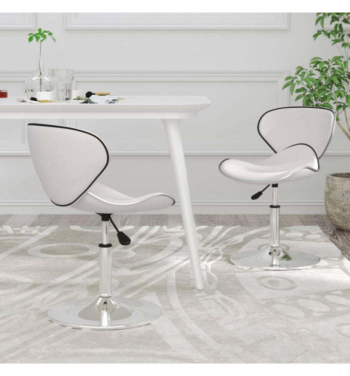 Chaises à manger lot de 2 blanc similicuir | Mobilier & Déco