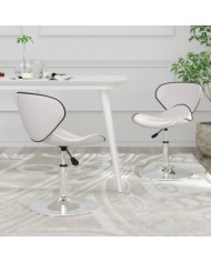 Chaises à manger lot de 2 blanc similicuir | Mobilier & Déco
