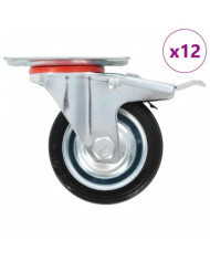 12 pcs Roulettes pivotantes 75 mm | Mobilier & Déco