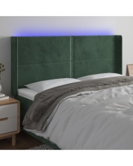 Tête de lit à LED Vert foncé 203x16x118/128 cm Velours | Mobilier & Déco