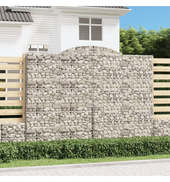 Paniers à gabions arqués 12 pcs 300x30x220/240 cm fer galvanisé | Mobilier & Déco