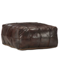 Pouf 60 x 60 x 30 cm Marron foncé Cuir véritable de chèvre | Mobilier & Déco