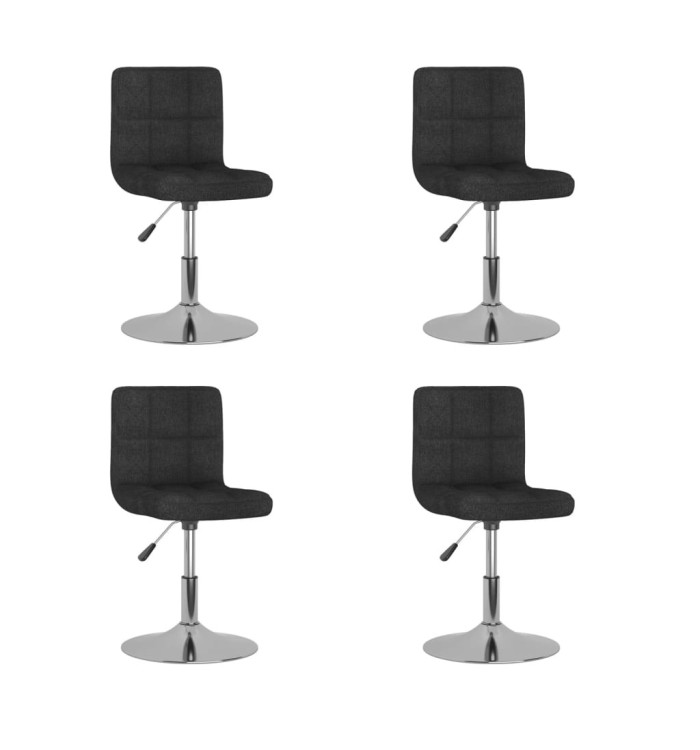 Chaises pivotantes à manger lot de 4 Noir Tissu | Mobilier & Déco