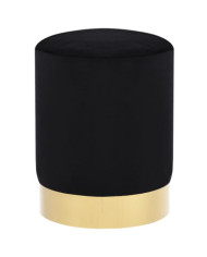 Tabouret Noir et doré Velours | Mobilier & Déco