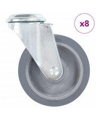 8 pcs Roulettes pivotantes à trou de boulon 100 mm | Mobilier & Déco