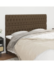 Têtes de lit 4 pcs Marron Foncé 90x7x78/88 cm Tissu | Mobilier & Déco