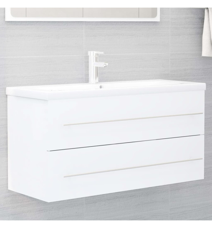 Armoire d'évier Blanc 100x38,5x48 cm Bois d’ingénierie | Mobilier & Déco