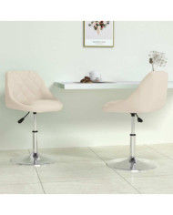 Chaises pivotantes à manger lot de 2 Crème Velours | Mobilier & Déco