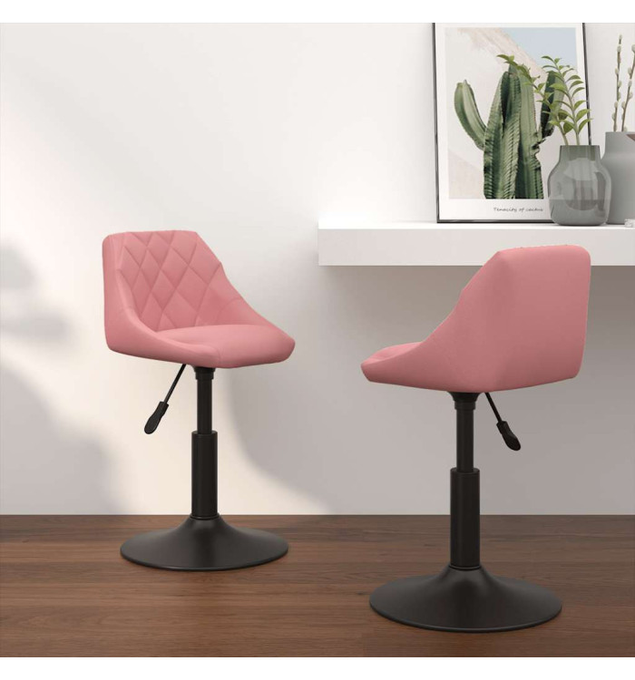 Chaises pivotantes à manger lot de 2 Rose Velours | Mobilier & Déco