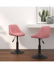 Chaises pivotantes à manger lot de 2 Rose Velours | Mobilier & Déco