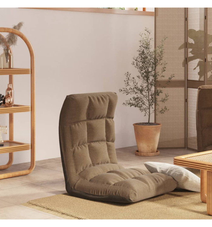 Chaise pliable de sol Taupe Tissu | Mobilier & Déco