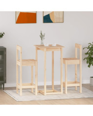 Ensemble de bar 3 pcs Bois de pin massif | Mobilier & Déco