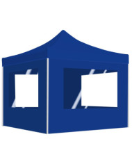Tente de réception pliable avec parois Aluminium 2x2 m Bleu | Mobilier & Déco