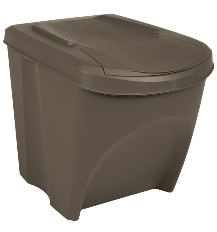 Poubelles à ordures empilables 3 pcs Gris 75 L Polypropylène | Mobilier & Déco