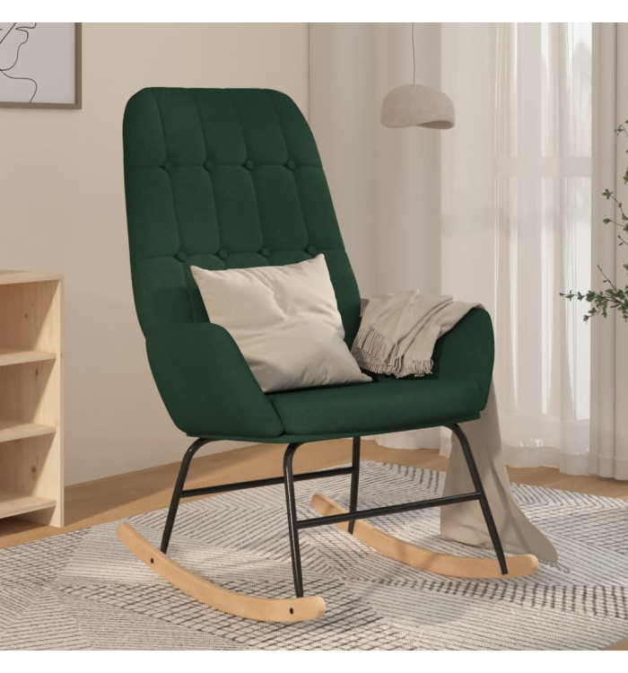 Chaise à bascule Vert foncé Tissu | Mobilier & Déco