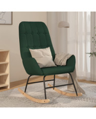 Chaise à bascule Vert foncé Tissu | Mobilier & Déco