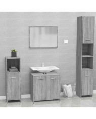Meubles de salle de bain Sonoma gris Bois d'ingénierie | Mobilier & Déco