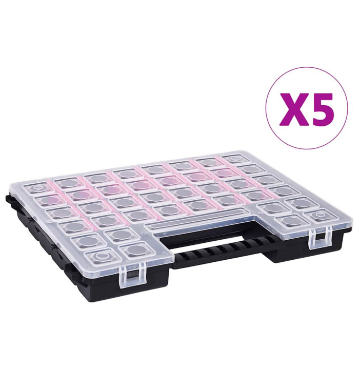 Boîtes d'assortiment 5 pcs 385x283x50 mm Plastique | Mobilier & Déco