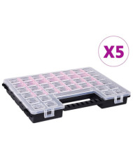 Boîtes d'assortiment 5 pcs 385x283x50 mm Plastique | Mobilier & Déco