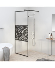 Paroi de douche 90x195 cm Verre ESG avec design de pierre Noir | Mobilier & Déco