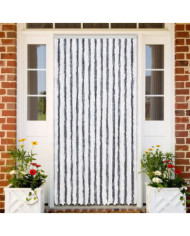 Moustiquaire gris et blanc 118x220 cm chenille | Mobilier & Déco