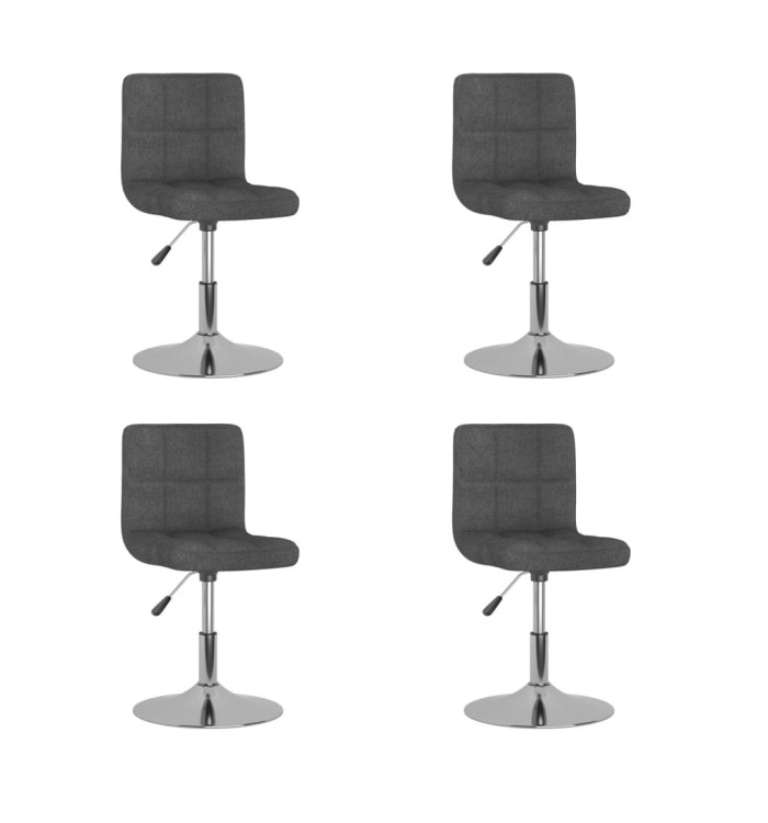 Chaises pivotantes à manger lot de 4 Gris foncé Tissu | Mobilier & Déco