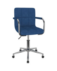 Chaise pivotante de salle à manger Bleu Tissu | Mobilier & Déco