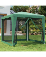 Tente de fête avec 4 parois latérales en maille Vert 2.5x2.5 m | Mobilier & Déco